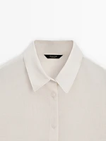 Ramie blend plain shirt