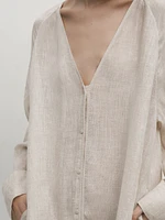 100% linen maxi oversize blouse