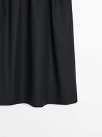 Poplin skirt with elastic waistband