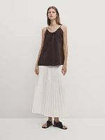 Flared pleated skirt