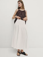 Flared pleated skirt