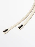 Nappa leather tubular belt