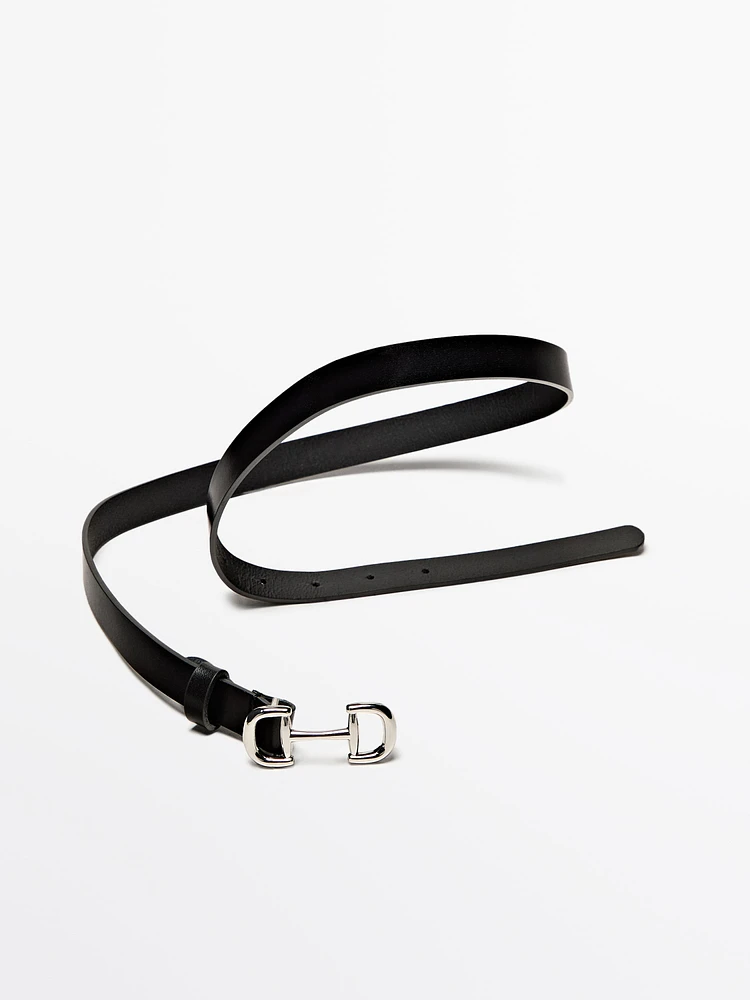 Ceinture en cuir double boucle