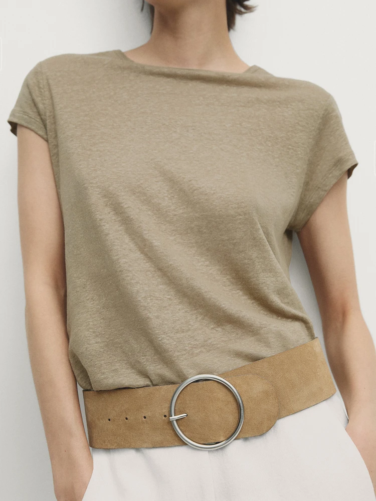 100% linen short sleeve T-shirt