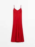 Satin camisole midi dress