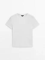 100% cotton ribbed short sleeve T-shirt