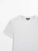 100% cotton ribbed short sleeve T-shirt