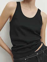 Mercerised 100% cotton strappy top