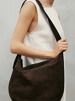 Split suede leather handbag