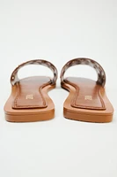 METAL APPLIQUÉS FLAT LEATHER SANDALS