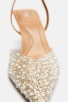 PEARL HEELED SLINGBACKS