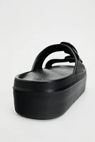 RUBBERIZED STRAPPY ATHLETIC SANDALS