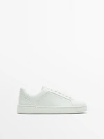 White leather trainers