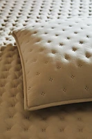 QUILTED DOTTED THROW PILLOW COVER