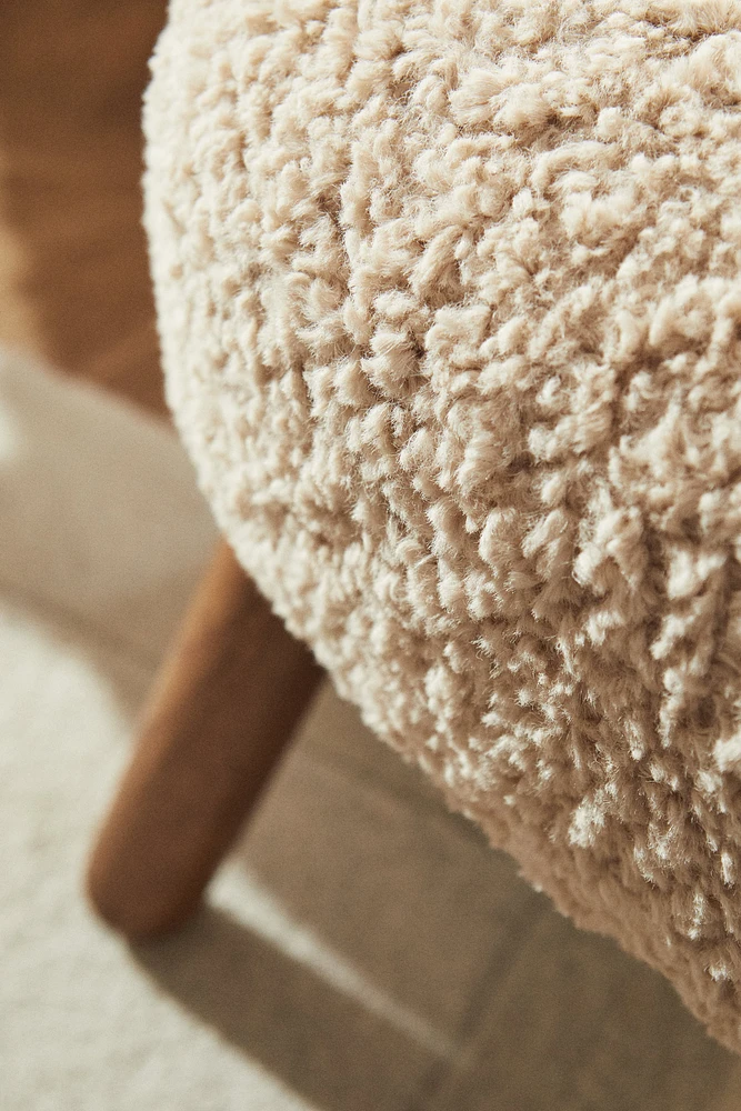 TABOURET REPOSE-PIEDS TISSU BOUCLÉ