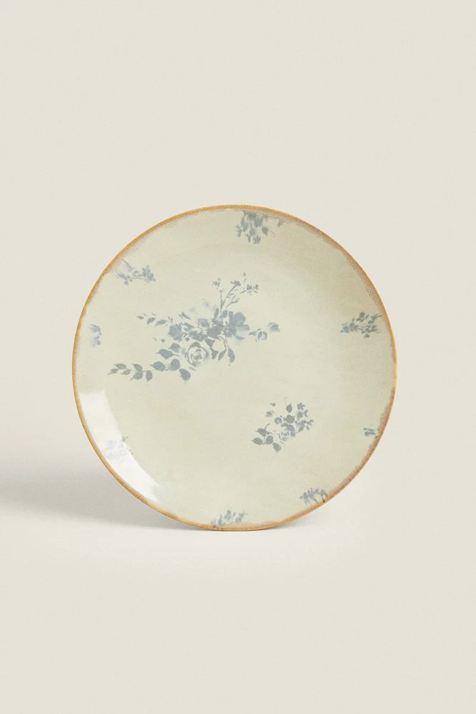 FLORAL STONEWARE DINNER PLATE