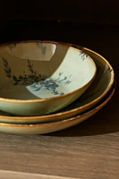 FLORAL STONEWARE BOWL