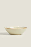 FLORAL STONEWARE BOWL