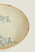 FLORAL STONEWARE BOWL