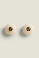 CERAMIC WHITE DOOR KNOB (PACK OF 2)