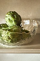 GLASS SALAD BOWL WITH RIM