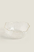 GLASS SALAD BOWL WITH RIM