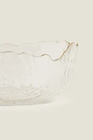 GLASS SALAD BOWL WITH RIM