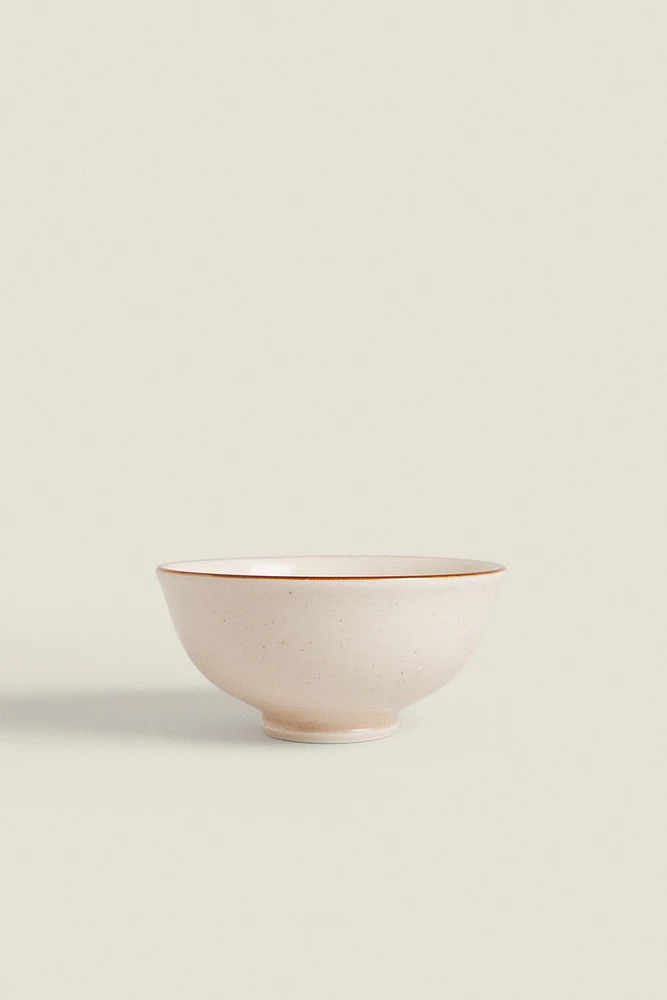 PORCELAIN MINI BOWL WITH ANTIQUE FINISH RIM