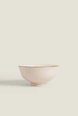 PORCELAIN MINI BOWL WITH ANTIQUE FINISH RIM