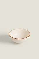 PORCELAIN MINI BOWL WITH ANTIQUE FINISH RIM