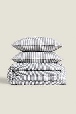 STRIPED COTTON DUVET COVER