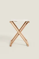 LINEN ASH FOLDING STOOL