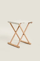 LINEN ASH FOLDING STOOL