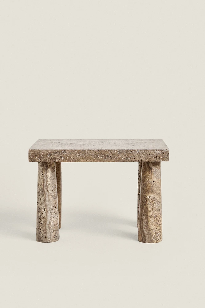 TRAVERTINE MINI SIDE TABLE