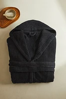 COTTON WAFFLE-KNIT BATHROBE