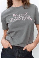 WASHED T-SHIRT WITH TEXT