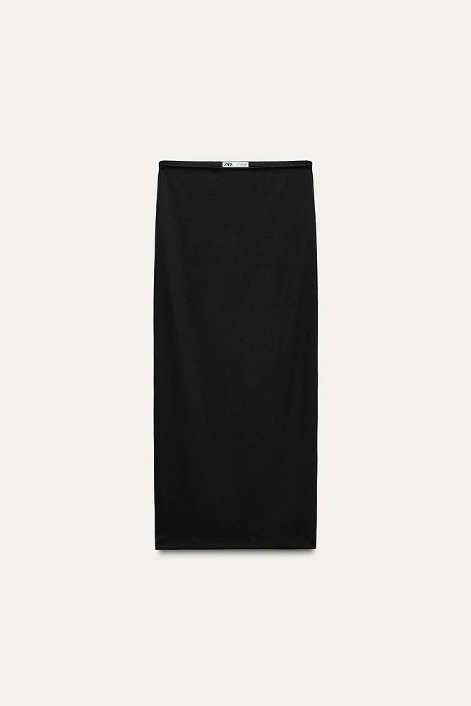 SOFT INTERLOCK MIDI SKIRT