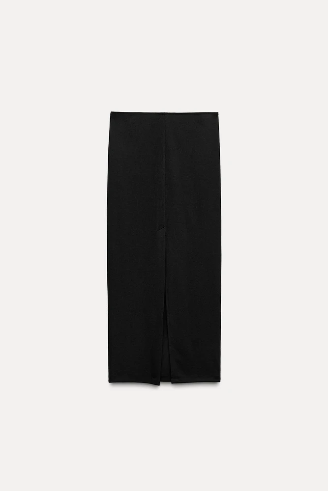 SOFT INTERLOCK MIDI SKIRT