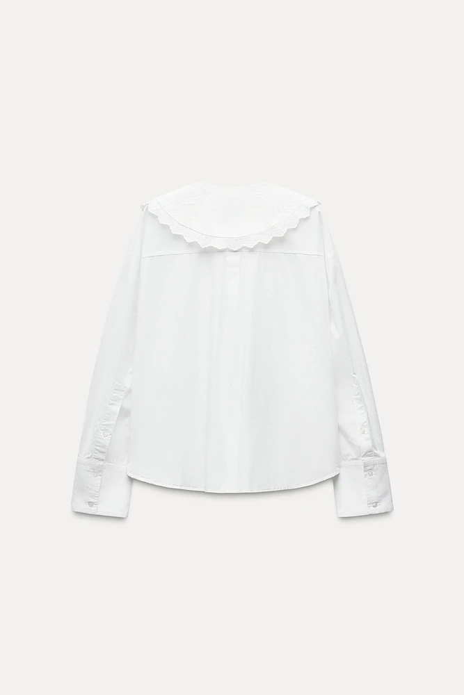 BIB COLLAR POPLIN SHIRT