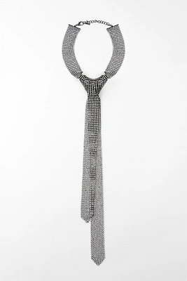 RHINESTONE NECKTIE NECKLACE