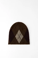 ARGYLE KNIT BEANIE