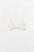 POINTELLE KNIT BOW BRALETTE