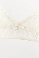 POINTELLE KNIT BOW BRALETTE