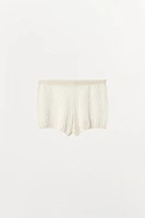 POINTELLE KNIT BOW SHORTS