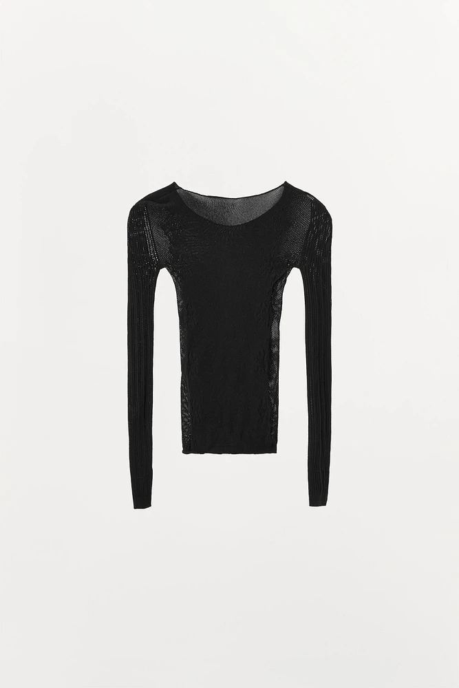 TOP SANS COUTURE EN DENTELLE