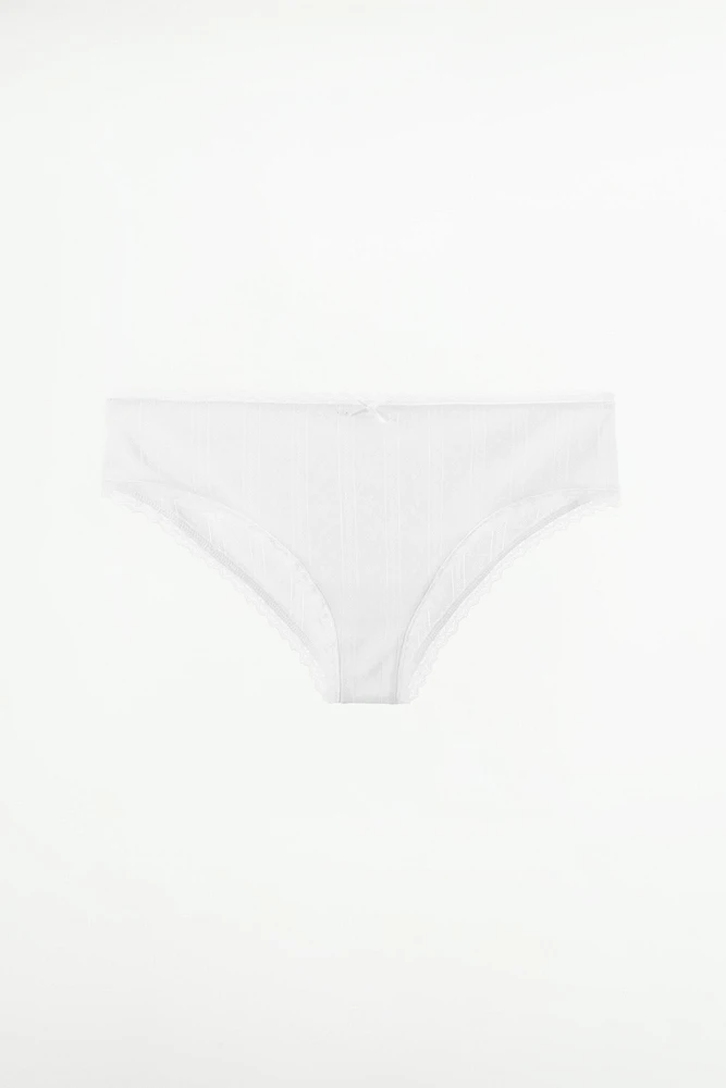 LACE TRIM POINTELLE PANTIES