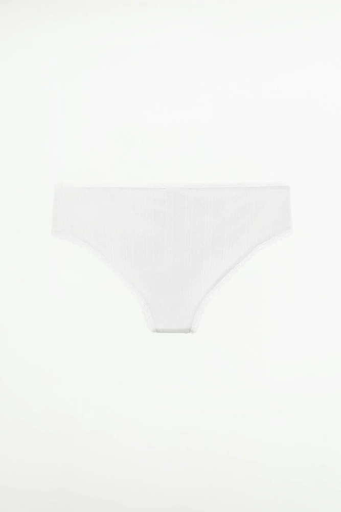 LACE TRIM POINTELLE PANTIES