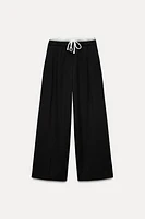 DOUBLE WAIST WIDE LEG PANTS