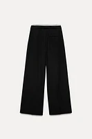 DOUBLE WAIST WIDE LEG PANTS