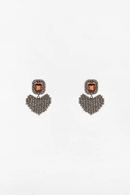 RHINESTONE HEART EARRINGS